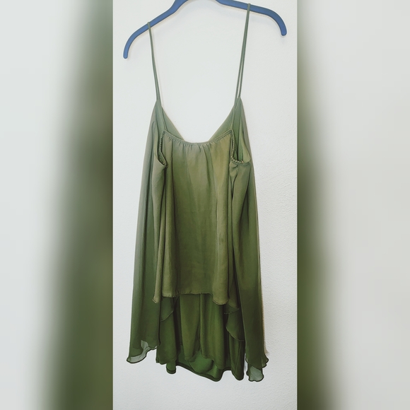 Olive Green Women's Layered Tank Top - Picture 6 of 8